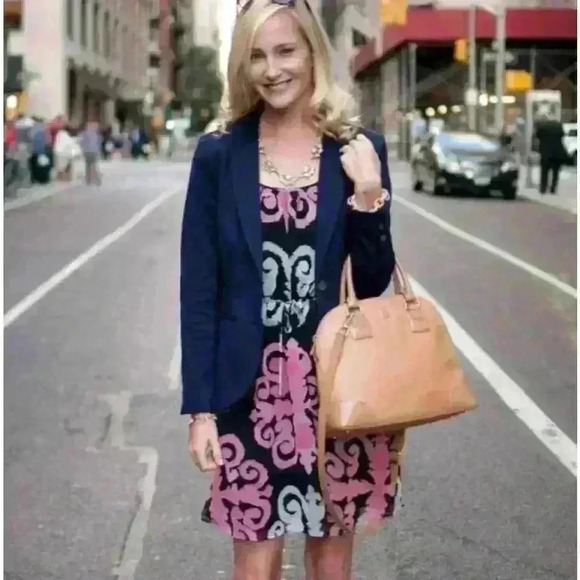 Banana Republic Dress Blue Pink Size Women's 00 Petite - Picture 1 of 9